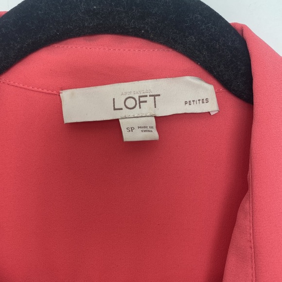 LOFT petite coral button front blouse size small petite SP - Picture 3 of 5